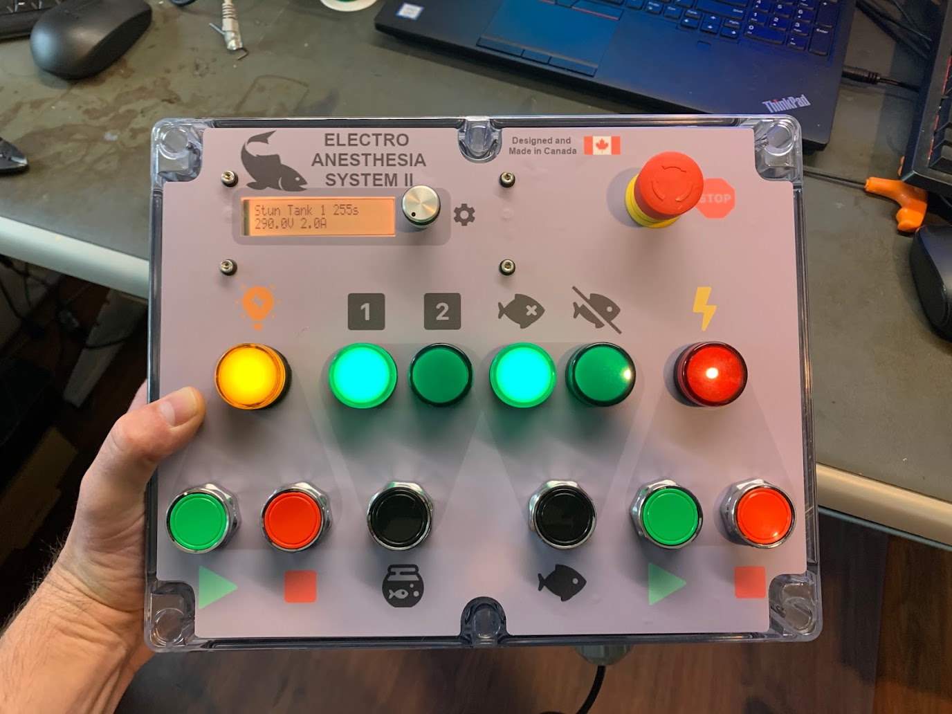 Electro Anesthesia System II — front control panel