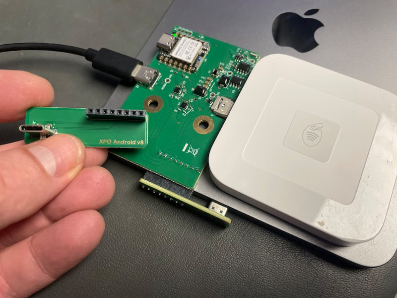 XPO adapter board alongside a Square Reader